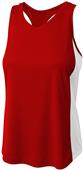 A4 Womens Pacer Softball Tank Jersey SCARLET/WHITE Primary