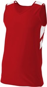 A4 Mens Youth Fast Break Game Basketball Jersey SCARLET/WHITE Primary