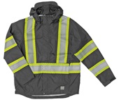 Work King Adult Hi-Vis Packable Safety Rain Jacket