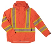Work King Adult Hi-Vis Packable Safety Rain Jacket