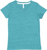 LAT Sportswear Ladies V-Neck Melange Tee CARIBBEAN MELANGE Primary