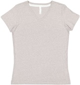 LAT Sportswear Ladies V-Neck Melange Tee GRAY MELANGE Primary