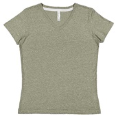 LAT Sportswear Ladies V-Neck Melange Tee