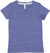 LAT Sportswear Ladies V-Neck Melange Tee ROYAL MELANGE Primary