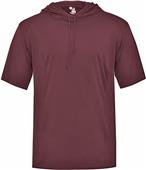 Badger Adult Youth Bcore Short Sleeve Hood Tee MAROON Primary