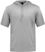 Badger Adult Youth Bcore Short Sleeve Hood Tee SILVER Primary