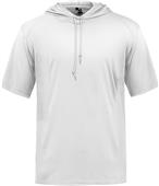 Badger Adult Youth Bcore Short Sleeve Hood Tee WHITE Primary