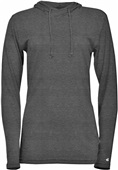 Badger Tri-Blend Surplice Women's Hoodie Tee GRAPHITE HEATHER Primary