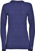 Badger Tri-Blend Surplice Women's Hoodie Tee NAVY HEATHER Primary