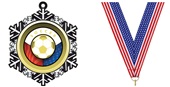 Hasty 3" Snowflake Medal 2" Freedom Mylar Soccer