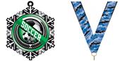 Hasty 3" Snowflake Medal 2" Wreath Mylar Soccer Hasty 3" Snowflake Medal 2" Wreath Mylar Soccer
