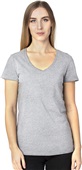 Threadfast Apparel Ladies Ultimate V-Neck T-Shirt HEATHER GREY Primary