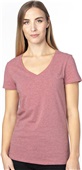 Threadfast Apparel Ladies Ultimate V-Neck T-Shirt MAROON HEATHER Primary