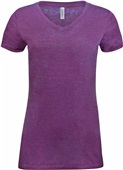 Threadfast Apparel Ladies Cross Dye V-Neck T-Shirt BERRY Primary