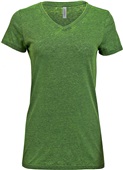 Threadfast Apparel Ladies Cross Dye V-Neck T-Shirt EMERALD Primary