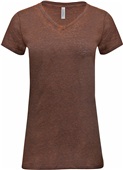 Threadfast Apparel Ladies Cross Dye V-Neck T-Shirt FLAME Primary