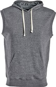 J America Adult Triblend Fleece Sleeveless Hood 8877 BLACK TRI-BLEND Primary