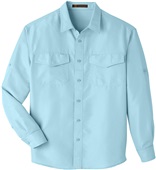 Harriton Mens Key West LS Performance Staff Shirt CLOUD BLUE Primary