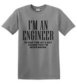 Epic Adult/Youth I'm an Engineer Cotton Graphic T-Shirts