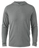 Primease Mens Tri-Blend Long Sleeve Hoodie Tee GREY HEATHER Primary