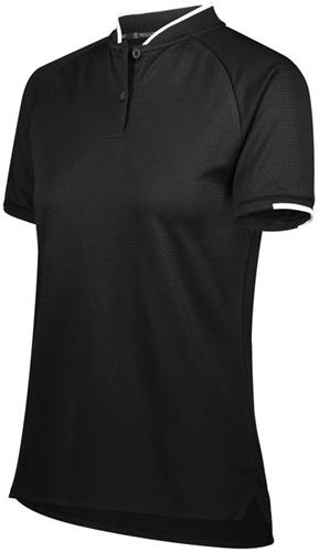 Womens 50+UPF, 2-Button Polo Shirt (Black,Carbon,Maroon,Navy,Royal,red). Printing is available for this item.