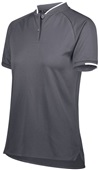 Womens 50+UPF, 2-Button Polo Shirt (Black,Carbon,Maroon,Navy,Royal,red)