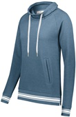 Holloway Ladies Ivy League Funnel Neck Pullover STORM HEATHER/WHITE Primary
