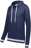 Holloway Ladies Ivy League Funnel Neck Pullover NAVY HEATHER/WHITE Primary