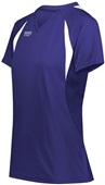 High Five Ladies Girls Color Cross V-Neck Jersey PURPLE/WHITE Primary