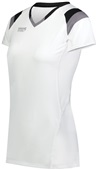 High Five Ladies Girls TruHit Tri-Color Short Sleeve Volleyball Jersey WHITE/BLACK/GRAPHITE Primary