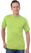 Bayside Adult 6.1 oz. Cotton Pocket T-Shirt BA3015 LIME GREEN Primary