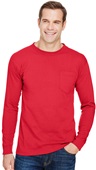 Bayside Unisex Union-Made LS Pocket Crew Tee