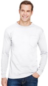 Bayside Unisex Union-Made LS Pocket Crew Tee