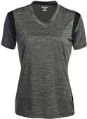 Tonix Ladies Vision V-Neck Polo Shirt 2015 BLACK HEATHER VAPOR/BLACK Primary