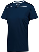 Holloway Ladies Defer Wicking Tee NAVY/WHITE Primary