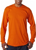 Bayside Adult 6.1 oz., 100% Cotton Long Sleeve Tee BRIGHT ORANGE Primary