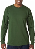 Bayside Adult 6.1 oz., 100% Cotton Long Sleeve Tee Forest Green Primary