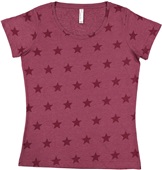 Code Five Ladies Five Star Tee 3629 BURGUNDY STAR Primary