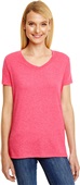 Hanes Ladies X-Temp Triblend V-Neck T-Shirt 42VT RED TRIBLEND Primary
