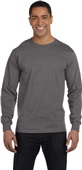 Hanes Adult 6.1 oz. Long-Sleeve Beefy-T 5186 SMOKE GRAY Primary