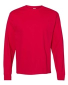 Hanes Mens 5.2 oz. Comfortsoft Cotton LS T-Shirt DEEP RED Primary