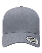Yupoong Adult 5-Panel Retro Trucker Cap 6506 HEATHER/ WHITE Primary