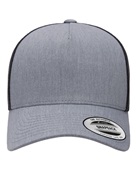 Yupoong Adult 5-Panel Retro Trucker Cap 6506 HEATHER/ BLACK Primary