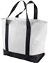 Liberty Bags Bay View Giant Zippered Boat Tote WHITE/ BLACK Primary