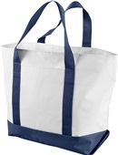 Liberty Bags Bay View Giant Zippered Boat Tote WHITE/ NAVY Primary