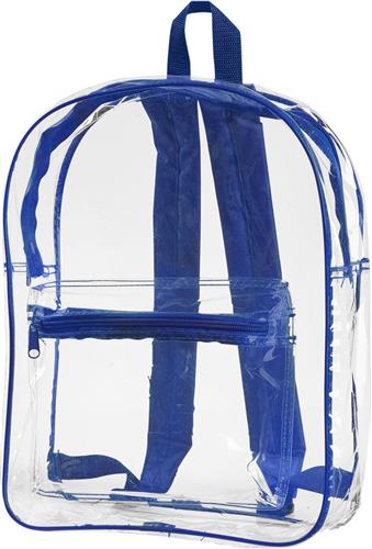 Liberty Bags Clear Backpack - 12x15x4 Inches, .3mm PVC, Padded Straps, Front Pocket