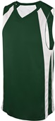 Martin Reversible Double-Ply Basketball Jersey Outside: DK GREEN/WHITE, Inside: WHITE/DK GREEN Primary