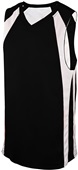 Martin Reversible Double-Ply Basketball Jersey Outside: BLACK/WHITE, Inside: WHITE/BLACK Primary