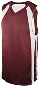 Martin Reversible Double-Ply Basketball Jersey Outside: MAROON/WHITE, Inside: WHITE/MAROON Primary