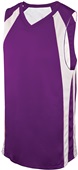 Martin Reversible Double-Ply Basketball Jersey Outside: PURPLE/WHITE, Inside: WHITE/PURPLE Primary